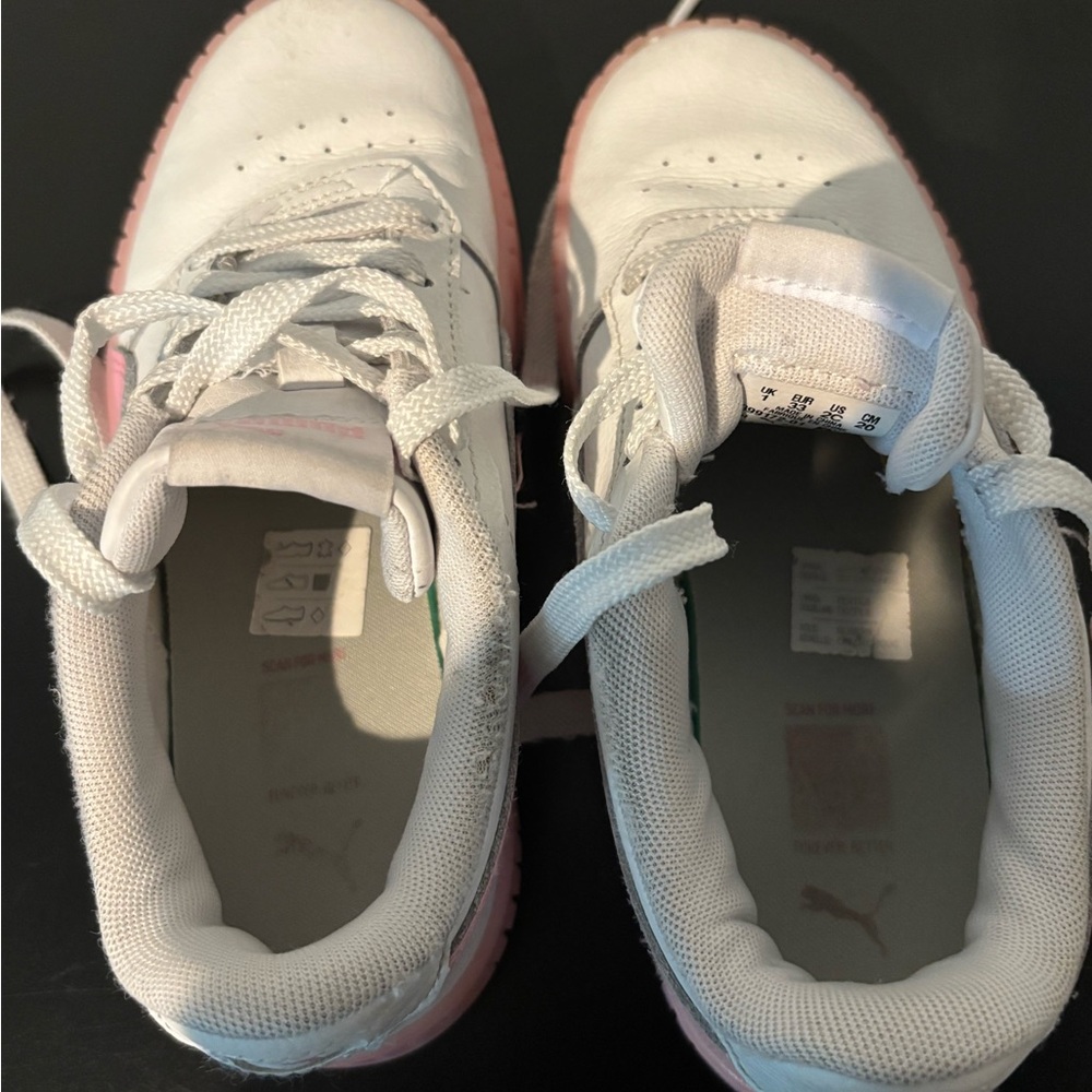 Puma White and Pink Chunky Sneakers